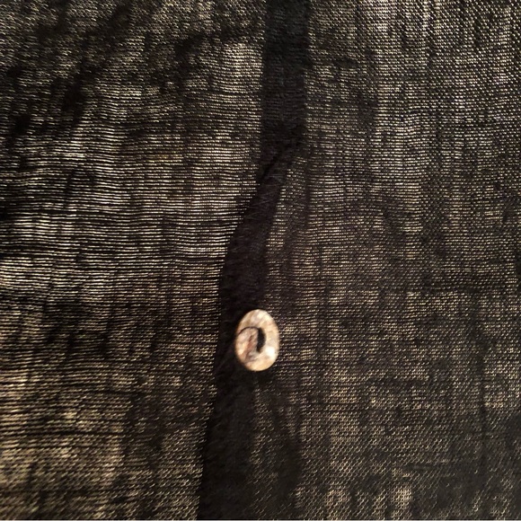 Vintage MATCH Black 100% Linen Maxi Dress with Side Coconut Buttons. Size 4P - Picture 8 of 8